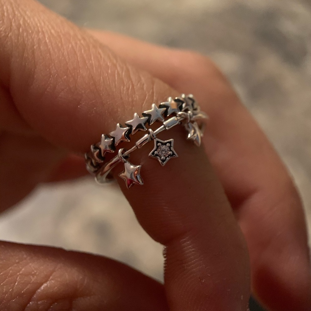 925 Sterling Silver Stacking Star Ring Set